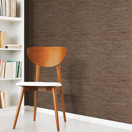 ROOMMATES Brown Faux Grasscloth Self Adhesive Wallpaper