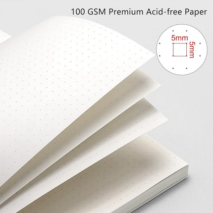 RETTACY Dot Grid Notebook Spiral with Clear Hard Cover B5 2PCS