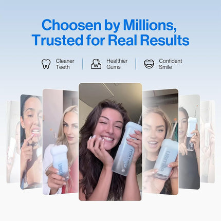 usmile C10 Portable Water Flosser – Travel-Friendly, 95-Day Battery, 4 Modes, 360° Nozzle, 180ml Tank, IPX7 Waterproof, Dentist-Recommended for Braces, Implants & Sensitive Gums (White)