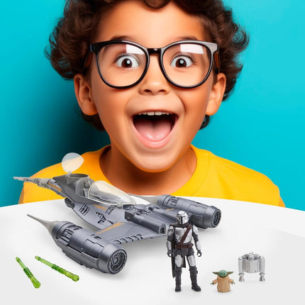 Star Wars Epic Hero Series The Mandalorian's N-1 Starfighter Set, Action Figure Toys for 4+ Year Old Boys and Girls