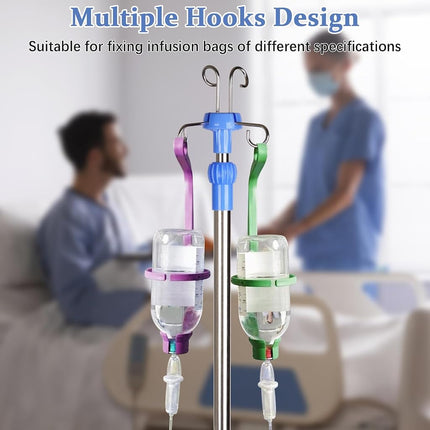 Ozzptuu Medical IV Pole with wheels Stainless Steel Adjustable 57" to 79" Height IV Stand with Tray and 4 Hooks for IV Hospital Home Infusion Practice and Therapy