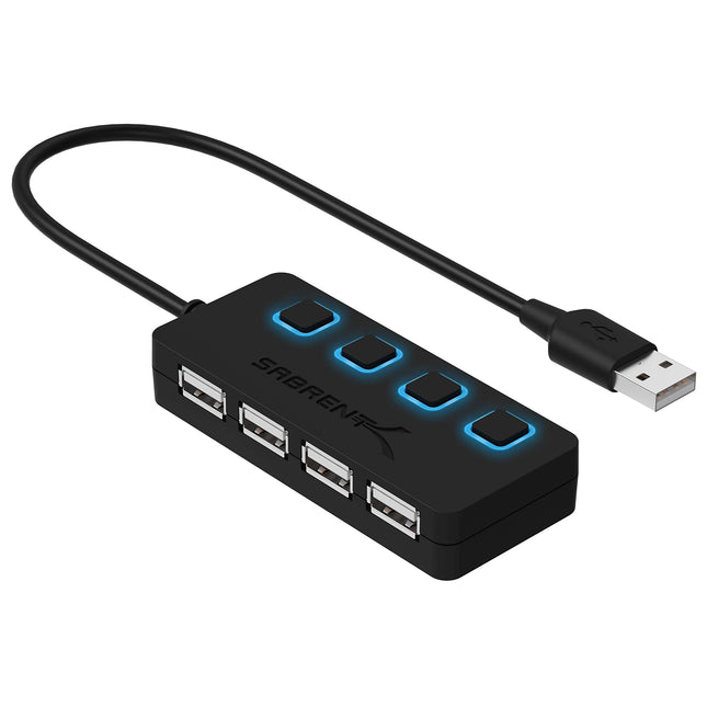 SABRENT USB Hub 4 Port USB 2.0 Portable Travel USB