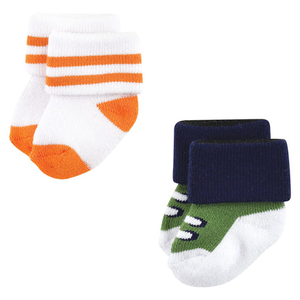 Luvable Friends Baby, Athletic 12-Pack, Unisex Newborn Terry Socks, 0-6 Months, XX-Large (Pack of 12)