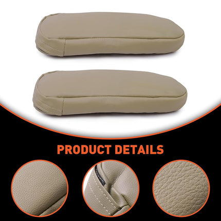 ECOTRIC Funda para reposabrazos de asiento de cuero sintético, color moca claro, compatible con Ford Bronco Eddie Bauer, XLT, XLT Sport, Nite Edition, 4X4, 2WD, modelos 1992-1996, lado del conductor y del pasajero