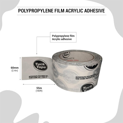 Tuck Tape Construction Sheathing Tape, Epoxy Resin Tape, 2.4 in x 180 ft (White)