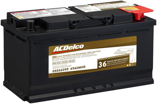 Batería ACDelco Gold 49AGMHR de grupo BCI 49 AGM de alta reserva con 36 meses de garantía