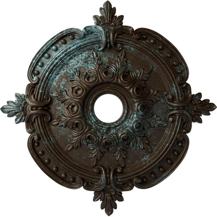 Ekena Millwork CM28BEBBS Benson Classic Ceiling Locket (Fits Canopies up to 6.5") Hand Painted 28" OD x 3.75" ID x 1 3/8" P Bronze Blue Patina