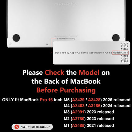 MEEgoodo for M5 MacBook Pro 16 inch Case 2026 2024 2023 2021 (Fit Model A3429/A3428/A3403/A3186/A2991/A2780/A2485) M5 M4 M3 M2 M1 Pro/Max, Laptop Case with Keyboard & Webcam Cover, Matte Teal