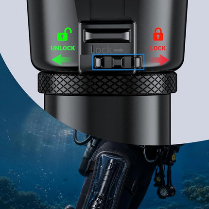 Genwiss Diving Torch, 2000 lm Lockable Switch Rechargeable LED Dive Torch
