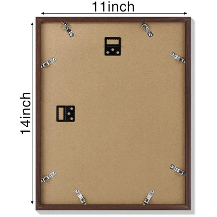 Vittanly 11x14 Picture Frame, Brown Photo Frame for Wall, Tabletop Display