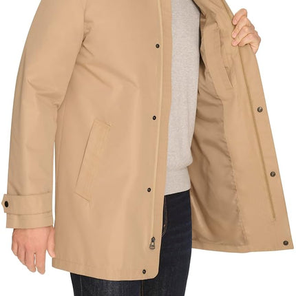 Cole Haan Men's Short Sleeve Rain Jacket, Khaki, M