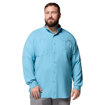 Columbia Mens PFG Tamiami Long Sleeve Fishing Shirt, Vintage Blue, 6X