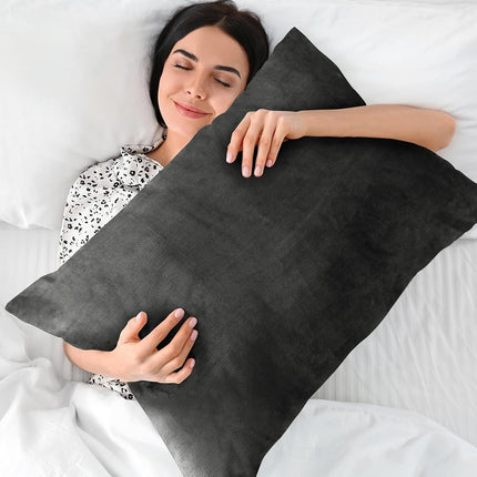 BEDELITE Flannel Pillowcases Standard Set of 2, Super Soft Fleece Pillow Case Cover with Zipper for Bedroom, Sofa, Couch,Luxury Cozy Fuzzy Velvet Pillow Shams for All Seasons(20x26 Inches, Dark Gray)
