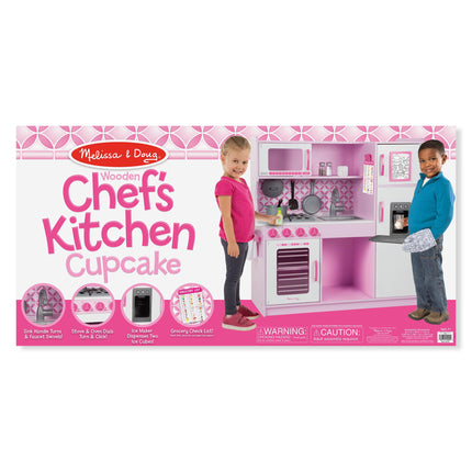 Cuisine de jeu en bois Melissa & Doug pour enfant avec distributeur de glaçons – Rose/Blanc Cupcake