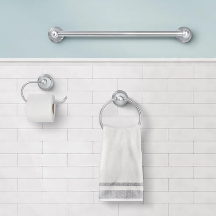 Moen Preston Collection Polished Chrome Bathroom Hand-Towel Ring, Wall Mounted Towel Holder, DN8486CH