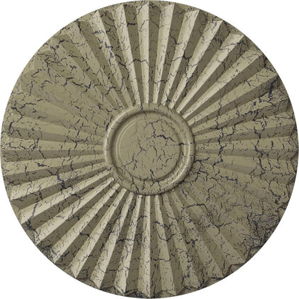 19 3/4"OD x 1 3/8"P Shakuras Ceiling Medallion (For Canopies up to 5"), Hand-Painted Castle Stone Crackle