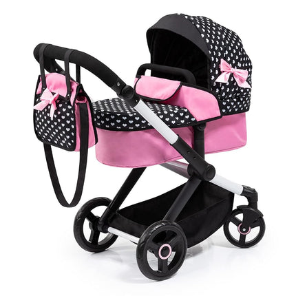 Bayer Xeo Pram in Pink with Black and White Hearts