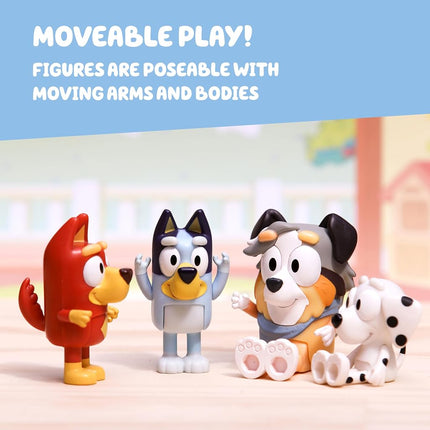 Bluey School Mates 4 Pack; Official 2.5-3 inch Collectable Action Figures Including Jack, Pretzel and Mackenzie with their own Lunch Box Accessories