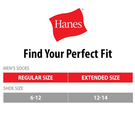 Hanes Men's Max Cushion Low Cut Socks, 6 and 8 Packs, Black - 12 Pair Pack, 12-14 UK