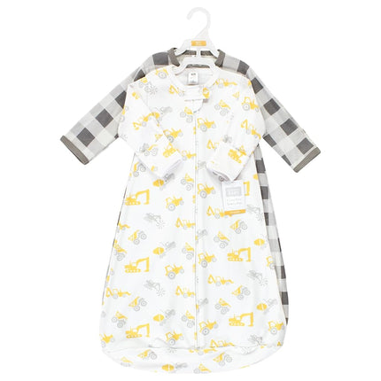 Hudson Baby Saco de Dormir, Manta y Saco de Algodón de Manga Larga, Vehículos de Construcción, 18-24 Meses
