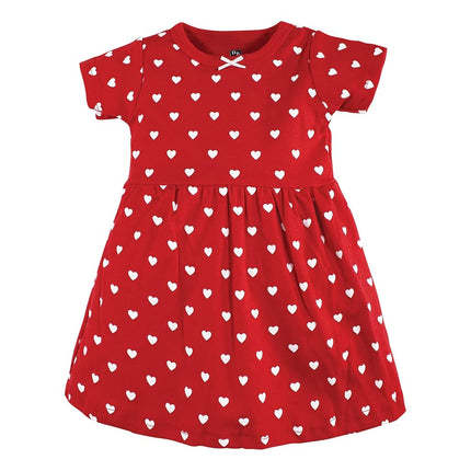 Robes en coton Hudson Baby pour bébés filles, Cœurs rouges roses, 12-18 mois