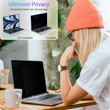 Peslv Magnetic Privacy Screen Compatible With Macbook Air 13.6 Inch (2022-2024, M2, M3) Model: A2681 A3113, Removable Matte Anti Glare Blue Light Protector Private Security Filter for 13In Mac Laptop