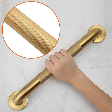 Rackickyer Shower Grab Bar, 2 Pack 32 Inch Gold Bathroom Bar, 1.25" Diameter 304 Stainless Steel Anti-Slip for Bathtubs and Showers, Handicap Support for Seniors Elderly