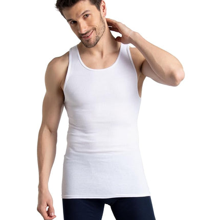 Fruit of The Loom Men's Lightweight Active Cotton Blend Undershirts, Tank - 8 Pack - White, Large