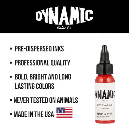 Dynamic Fire Red Tattoo Ink Bottle 1oz