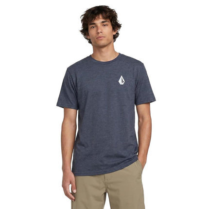 Volcom Men's Blaquedout Short Sleeve Tee T-Shirt, Navy Heather, S
