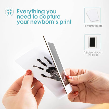 Pearhead 4-Pack Clean-Touch Ink Pad Kit, Mess-Free Inkless Hand and Footprint, Baby Foot Printing or Cat and Dog Paw Print, Suitable for Babies and Pets