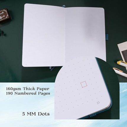 MGGAO Dotted Journal for Women Men, A5 Hardcover Dot Notebook