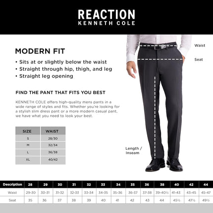 Kenneth Cole Reaction - Stretch Modern Fit Flat-Front Pant... Manifestation of Stretchhose M Modernem Schnitt, Modern Men's, Oatmeal, 38 W/32 L