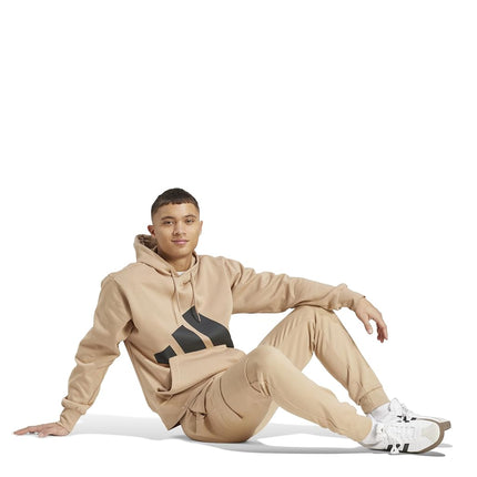 adidas Mens Essentials Feel Cozy Fleece Cargo Pants, Warm Sandstone/Black, Small