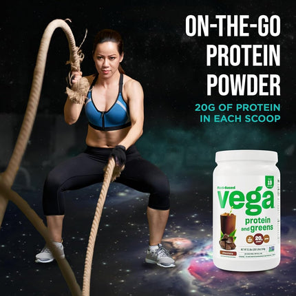Vega Protein and Greens MD Powder, Chocolate, 21.8 Ounce, M (Pack of 1) (VEG00640)