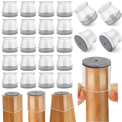 24 Pcs Chair Leg Floor Protectors Round, Silicone 