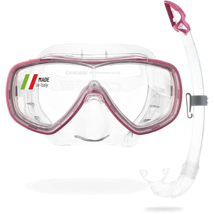 Cressi Single Lens Mask & Snorkel Set - Tempered G