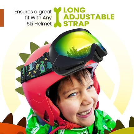 OutdoorMaster Kids Ski Goggles, Snow Goggles for Boys & Girls with 100% UV Protection - VLT 13.3%