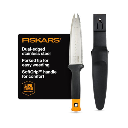 Fiskars Hori Hori Garden Knife with Sheath, Multi-