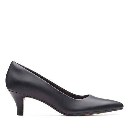 Clarks Women's Linvale Jerica Pump, Black Leather, 6.5 UK Wide