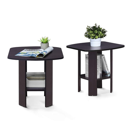 Furinno SIMPLE DESIGN Side Table Set of 2, 2-Tier 