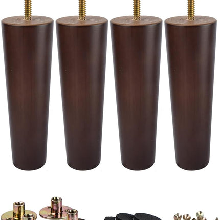 La Vane 4 inch Solid Wood Furniture Legs, Walnut F