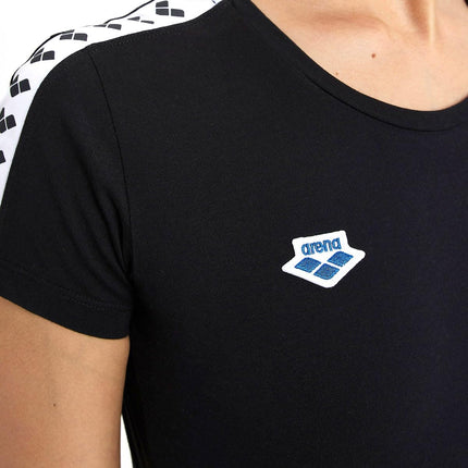 ARENA Women's Team T-Shirt, Black-White-Black, Small