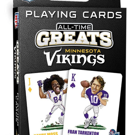 Naipes MasterPieces - Naipes Minnesota Vikings All-Time Greats - Baraja de Naipes con Licencia Oficial para Adultos, Niños y Familia