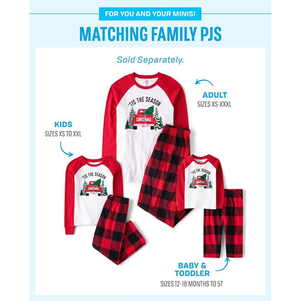 The Children's Place Baby Family Matching, Holiday Pajama Sets, Fleece, Red 'Tis the Season, X-Large