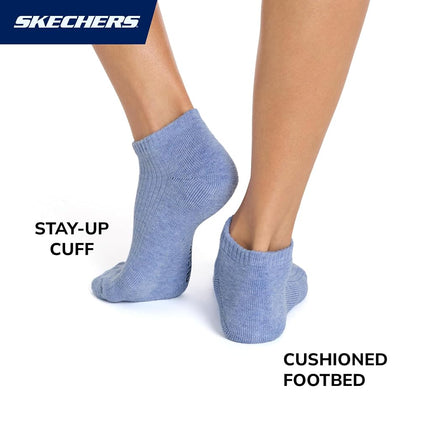 Skechers Women's 10-pack Half Terry Classic Low Cut Socks, Comfort-fit & Cushioned Footbed, Blue/Pink/Mint/Cool Heather/White, 8-10 UK