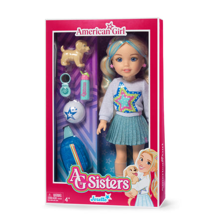 American Girl, AG Sisters Jozette Doll, with Blue Eyes, Long Wavy Blonde Hair with Blue Highlights, 14.5", Ages 4+