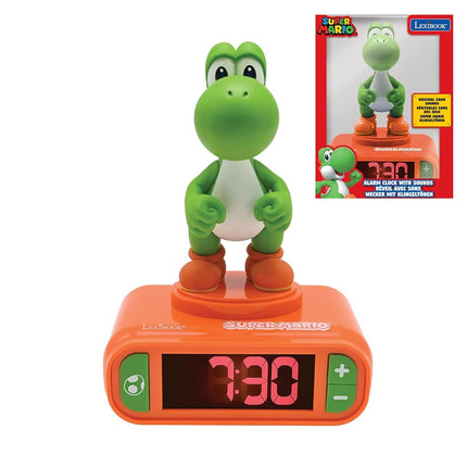 LEXIBOOK Nintendo Super Mario Sound Effects-Kids Alarm Clock with Snooze, Orange/Green
