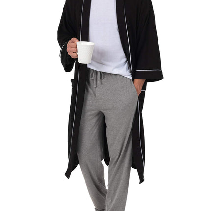 Fruit of the Loom Men's Jersey Knit Sleep Pants Extended Sizes (1 & 2 Packs) Pajama Bottoms, Black/Grey (Pack of 2), 6X
