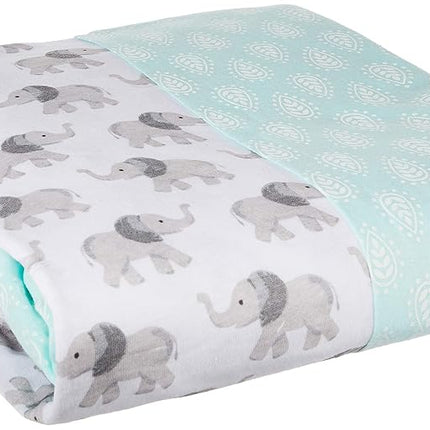 Hudson Baby Sábanas ajustables de algodón para cuna, paquete de 2, Elefantes, Talla única